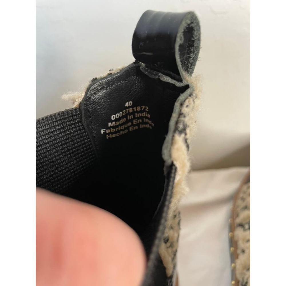NEW Free People | Atlas Textile Chelsea Boot in Black and Cream Size EU40 - Picture 5 of 7